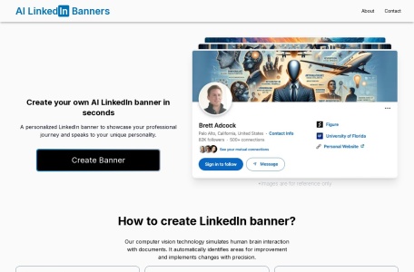 AI LinkedIn Banners网页截图,AI LinkedIn Banners网页快照