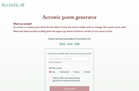 Acrostic AI网页截图,Acrostic AI网页快照