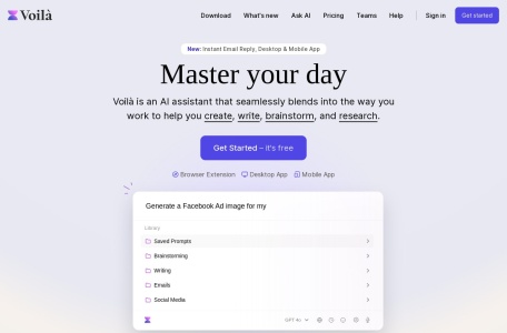 Voilà – ChatGPT browser assistant网页截图,Voilà – ChatGPT browser assistant网页快照