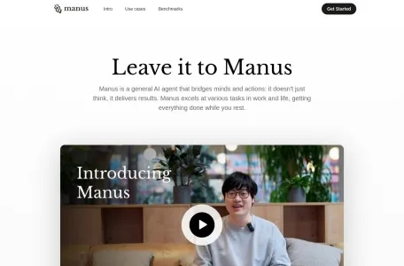 Manus网页截图,Manus网页快照