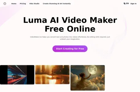 Video Maker Free Online Powered by Luma AI网页截图,Video Maker Free Online Powered by Luma AI网页快照