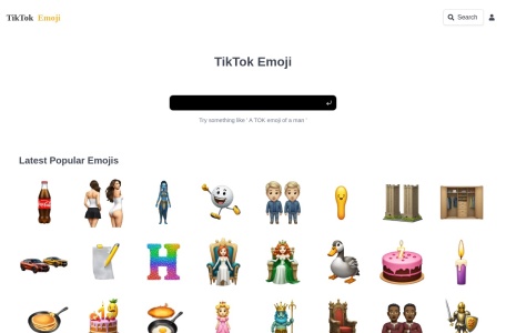 TikTok Emoji Generator,TikTok Emoji Generator官网截图,使用人工智能技术为TikTok生成自定义表情符号