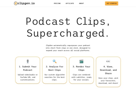 ClipGen网页截图,ClipGen网页快照