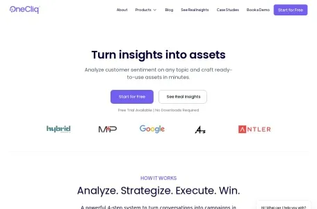 OneCliq.io AI Content Creation Genius网页截图,OneCliq.io AI Content Creation Genius网页快照