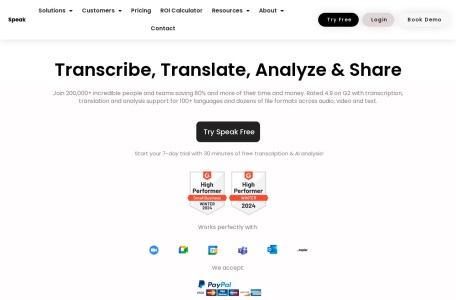 speakai.co网页截图,speakai.co网页快照