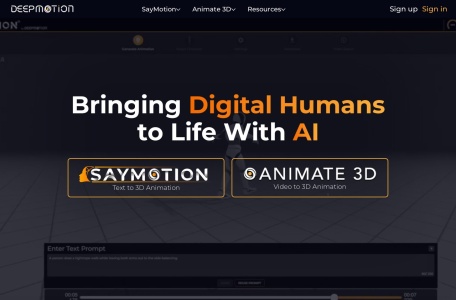 DeepMotion网页截图,DeepMotion网页快照