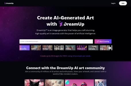 DreamUp网页截图,DreamUp网页快照