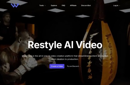 Warpvideo AI,Warpvideo AI官网截图,WarpVideo AI是一个全方位的AI视频创作平台，支持用户生成多种风格的视频，包括视频转视频和从图像及视频中变形。它旨在通过简化从构思到输出的内容制作过程，帮助创作者、营销人员、艺术家和制作人。