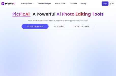 PicPicAI,PicPicAI官网截图,一体化AI图像工具：照片增强器、去背景、去除物体、发型生成器、肖像转素描或艺术绘画、节日照片制作、霓虹朋克生成器、头像生成器、卡通化、给照片上色、恢复旧照片、放大器、SDXL AI、护照照片制作等功能，更多功能即将推出。