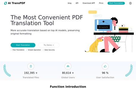 AI TransPDF,AI TransPDF官网截图,AI PDF文档翻译