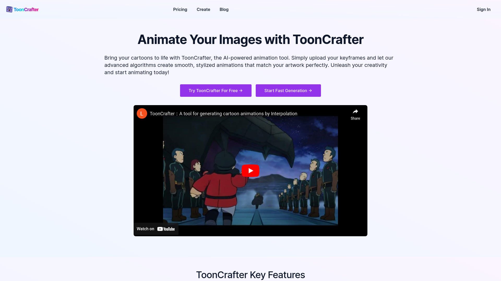 ToonCrafter网页截图,ToonCrafter网页快照
