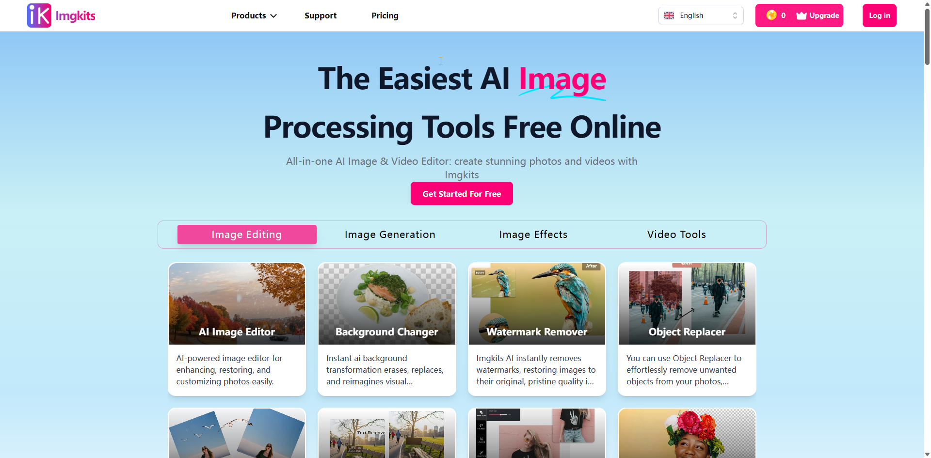 Imgkits – Top AI Image & Video Processing Tools Online网页截图,Imgkits – Top AI Image & Video Processing Tools Online网页快照
