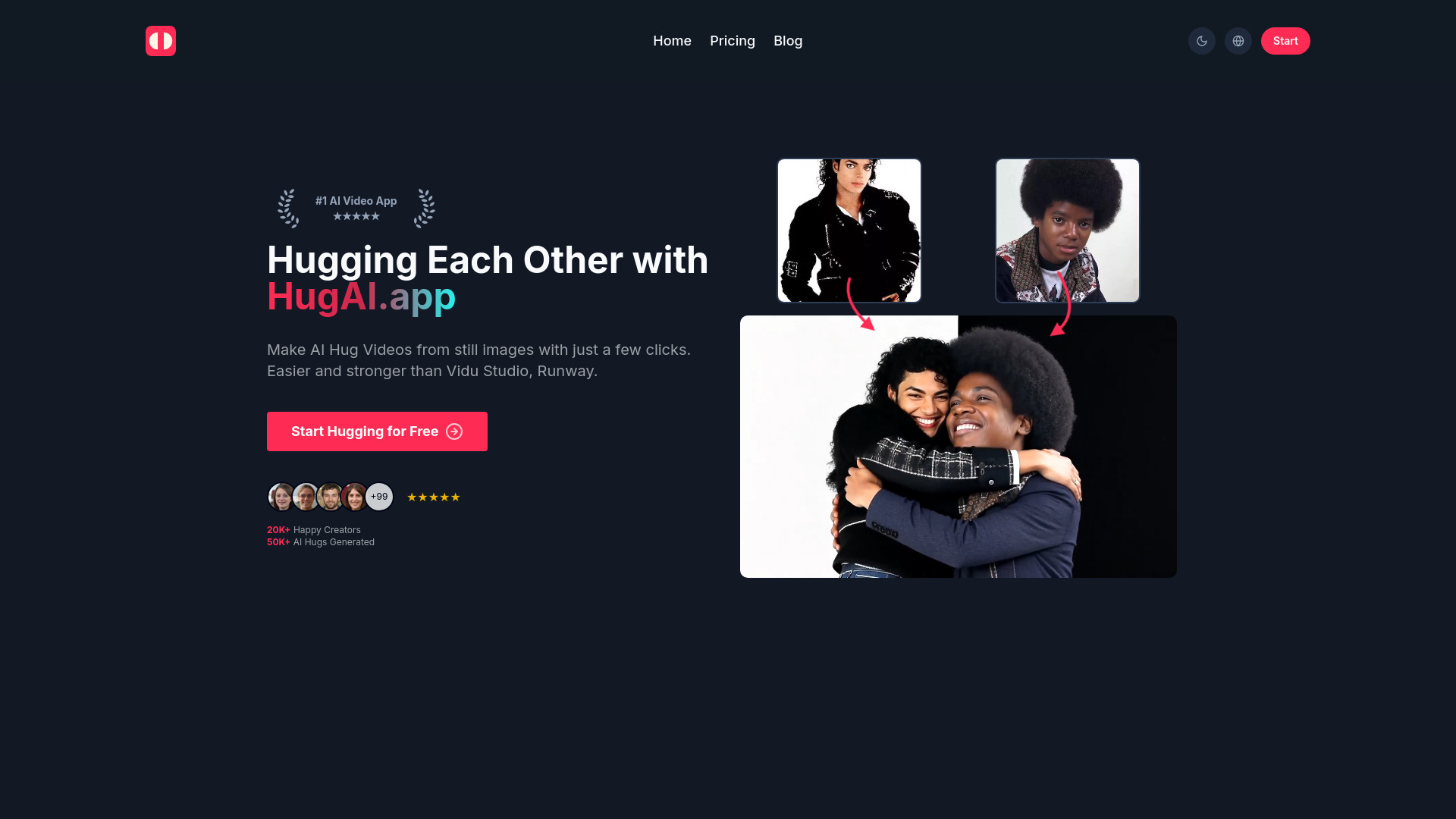 Hug AI网页截图,Hug AI网页快照