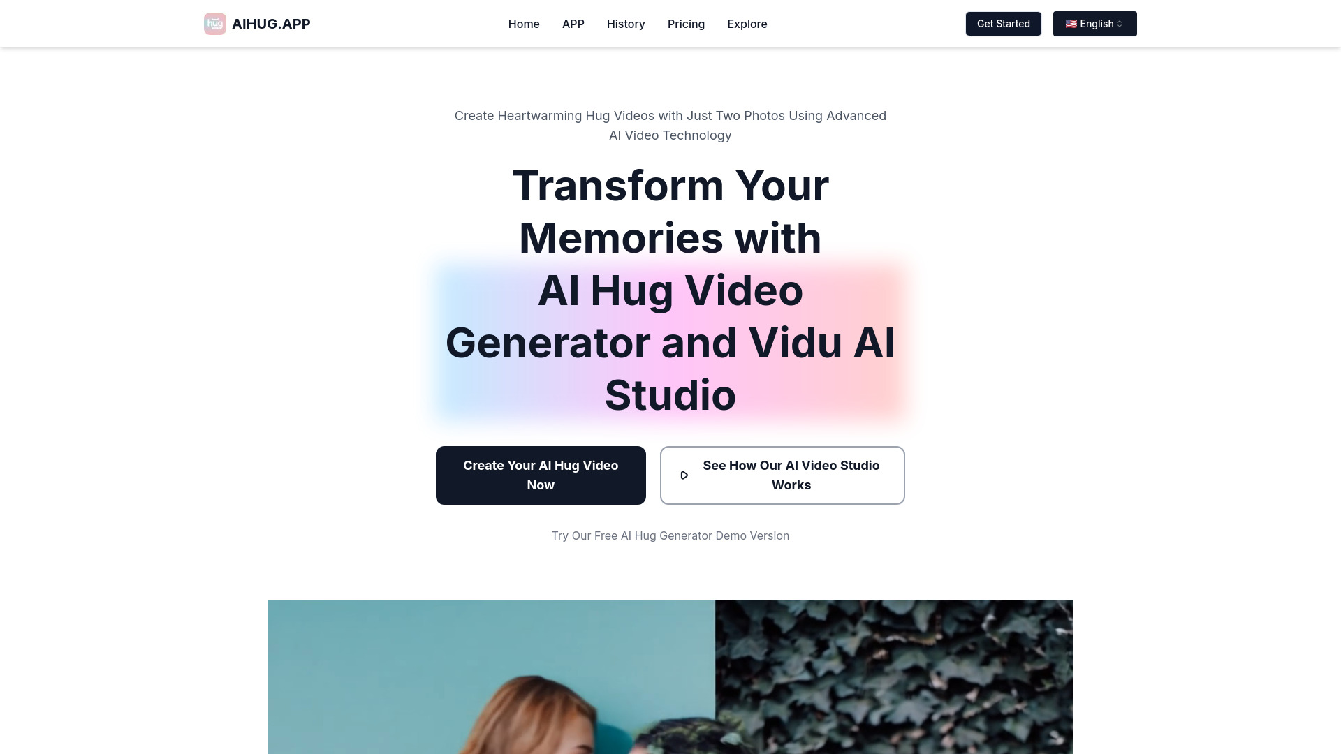 AI Hug Video Generator, Hug Video Studio网页截图,AI Hug Video Generator, Hug Video Studio网页快照