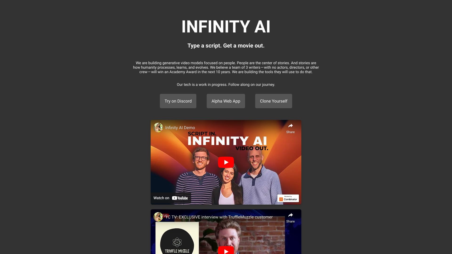 Infinity AI网页截图,Infinity AI网页快照