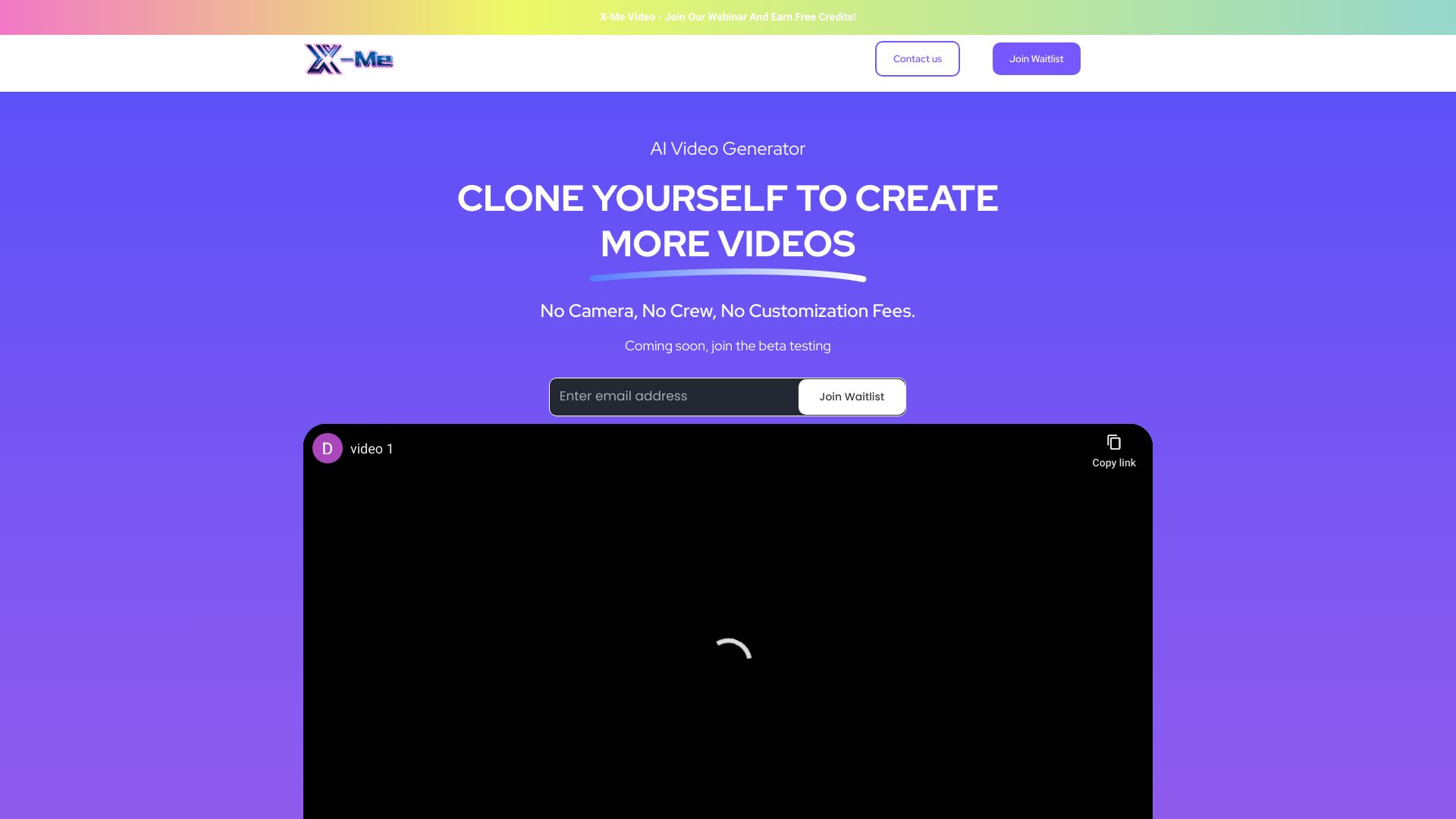 X-Me：AI Video Generator网页截图,X-Me：AI Video Generator网页快照