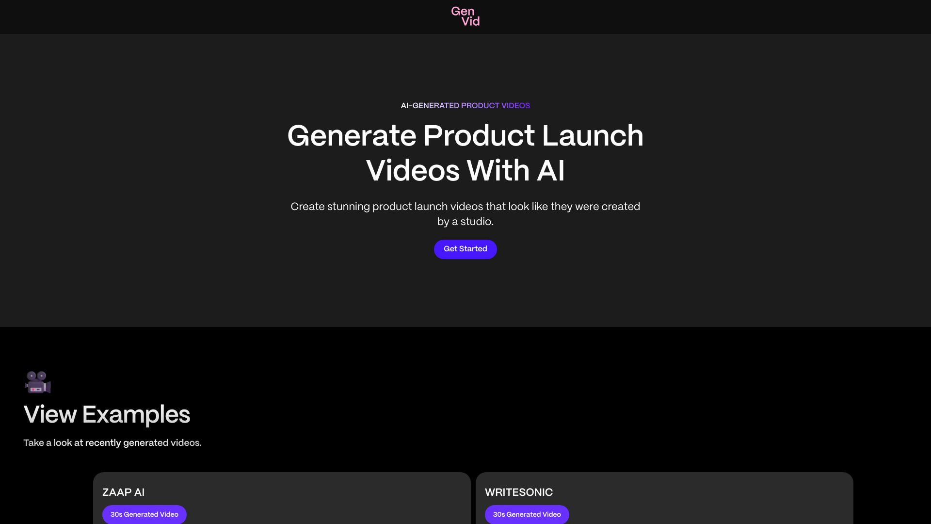 GenVid网页截图,GenVid网页快照
