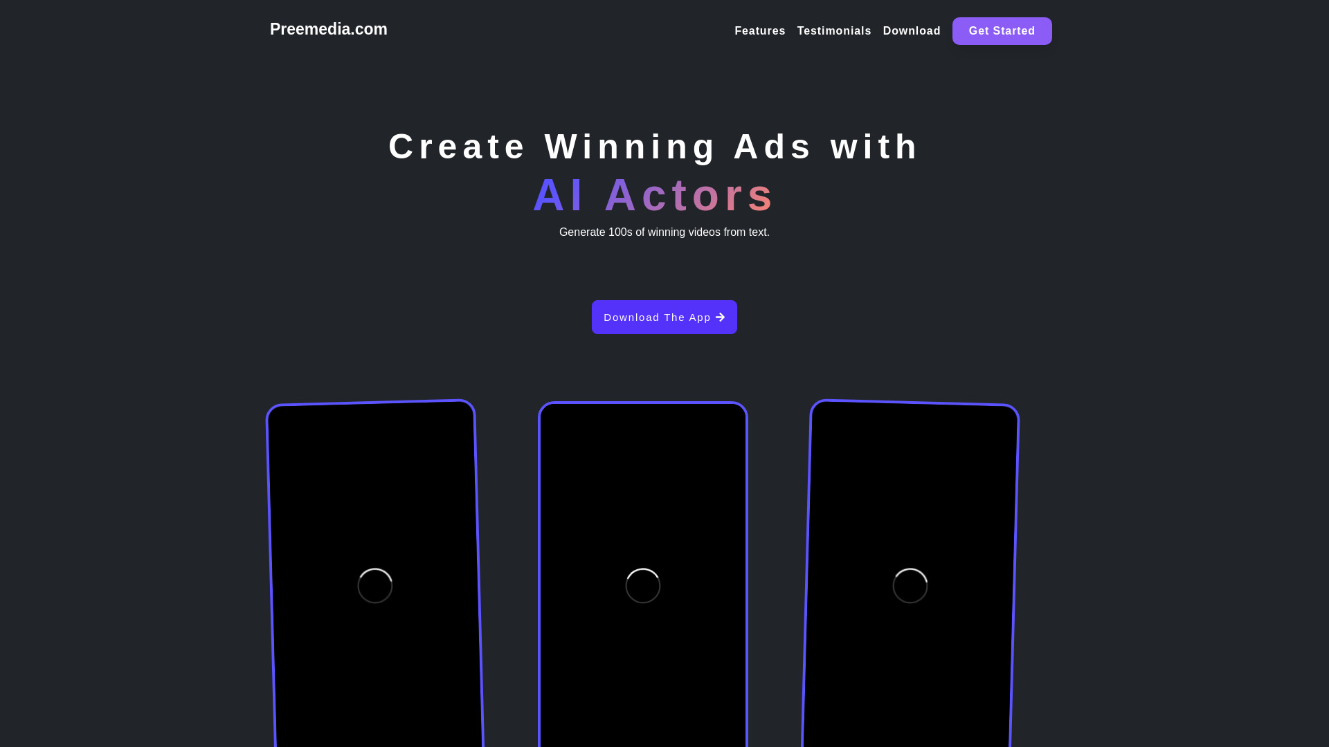 Preemedia – AI UGC Ads网页截图,Preemedia – AI UGC Ads网页快照