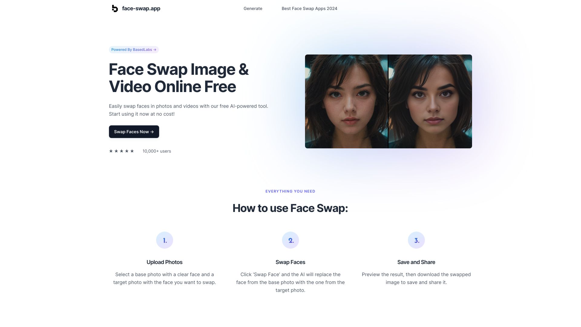 Face Swap网页截图,Face Swap网页快照