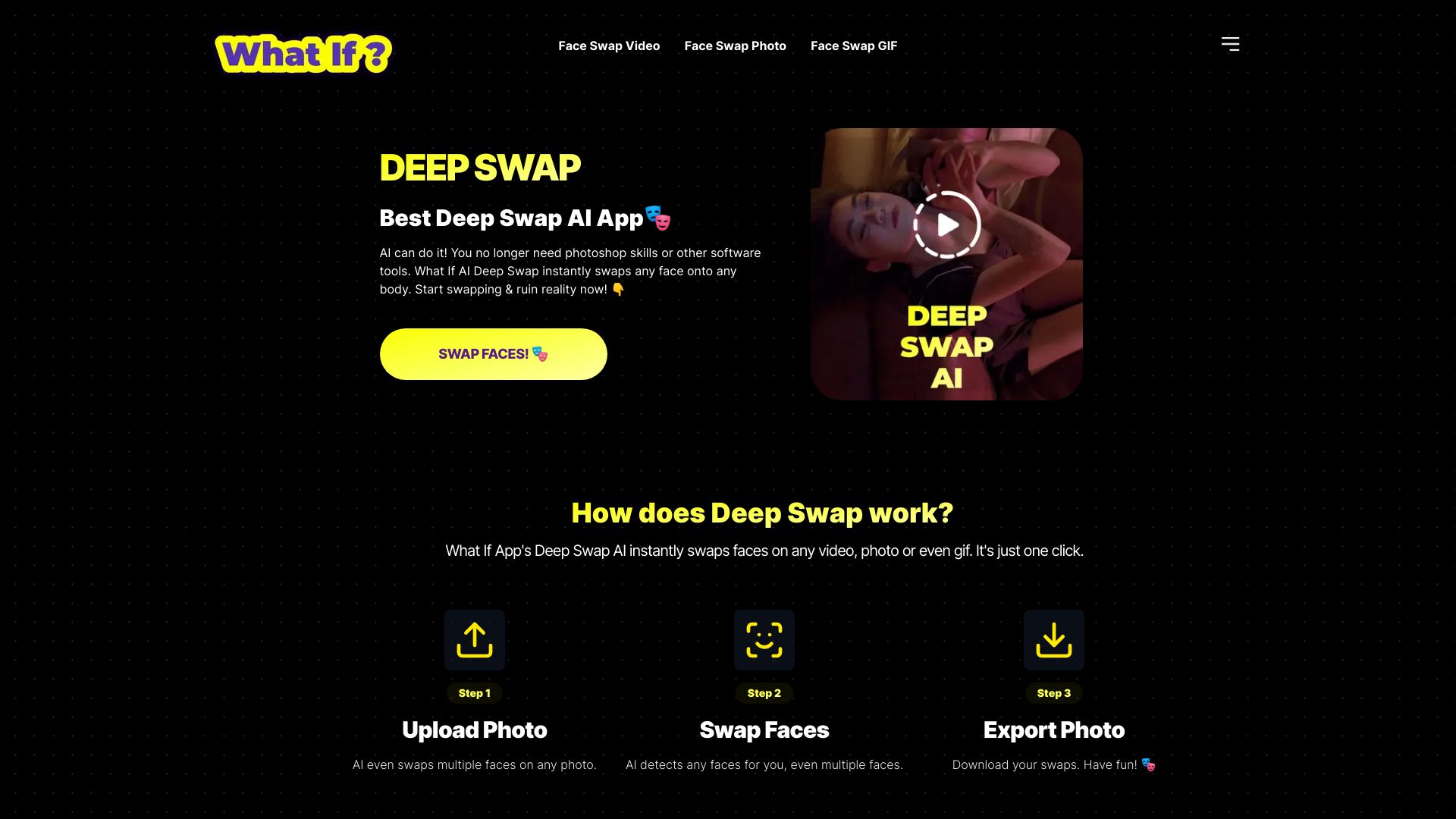 What If? Deep Swap网页截图,What If? Deep Swap网页快照