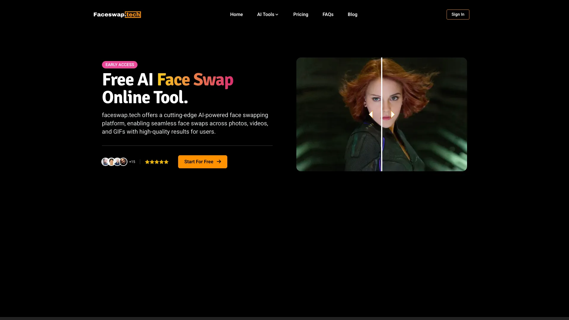 Faceswap.tech网页截图,Faceswap.tech网页快照