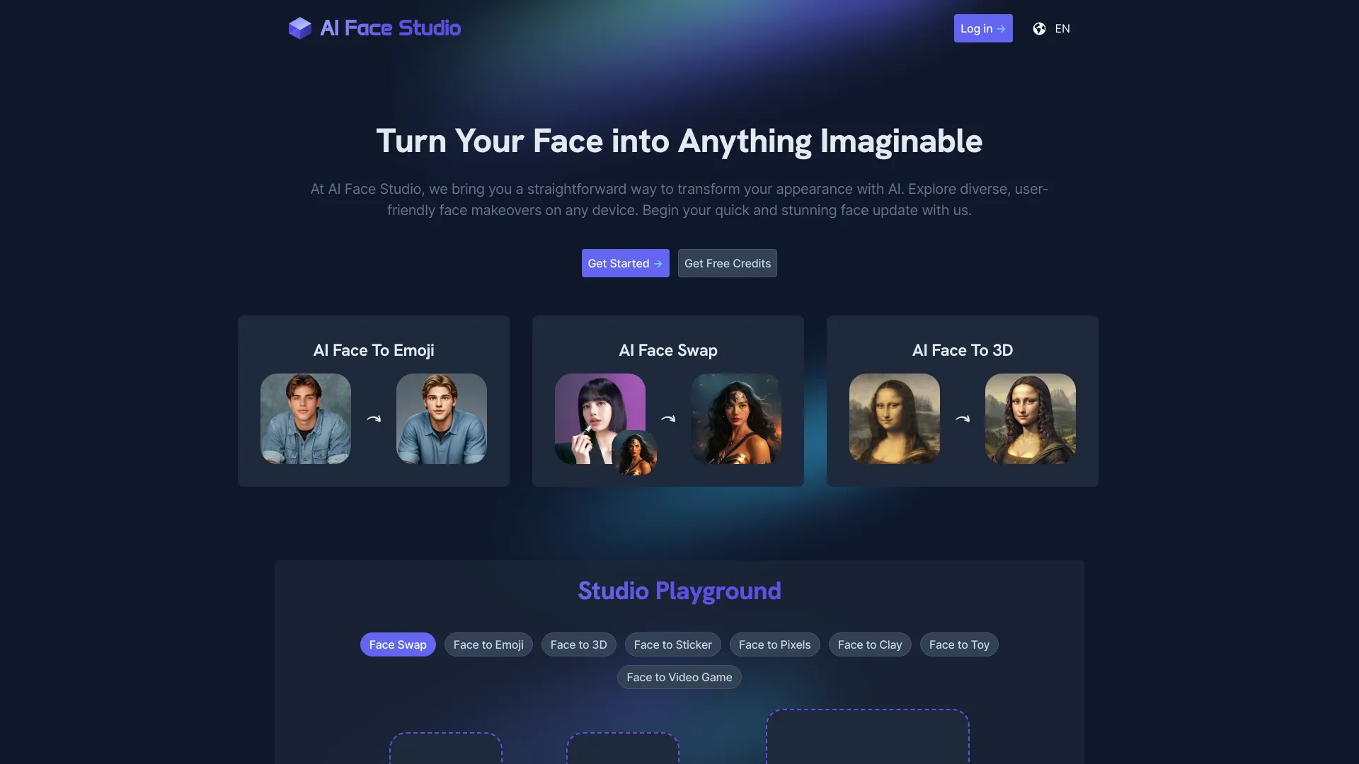 AI Face Studio网页截图,AI Face Studio网页快照