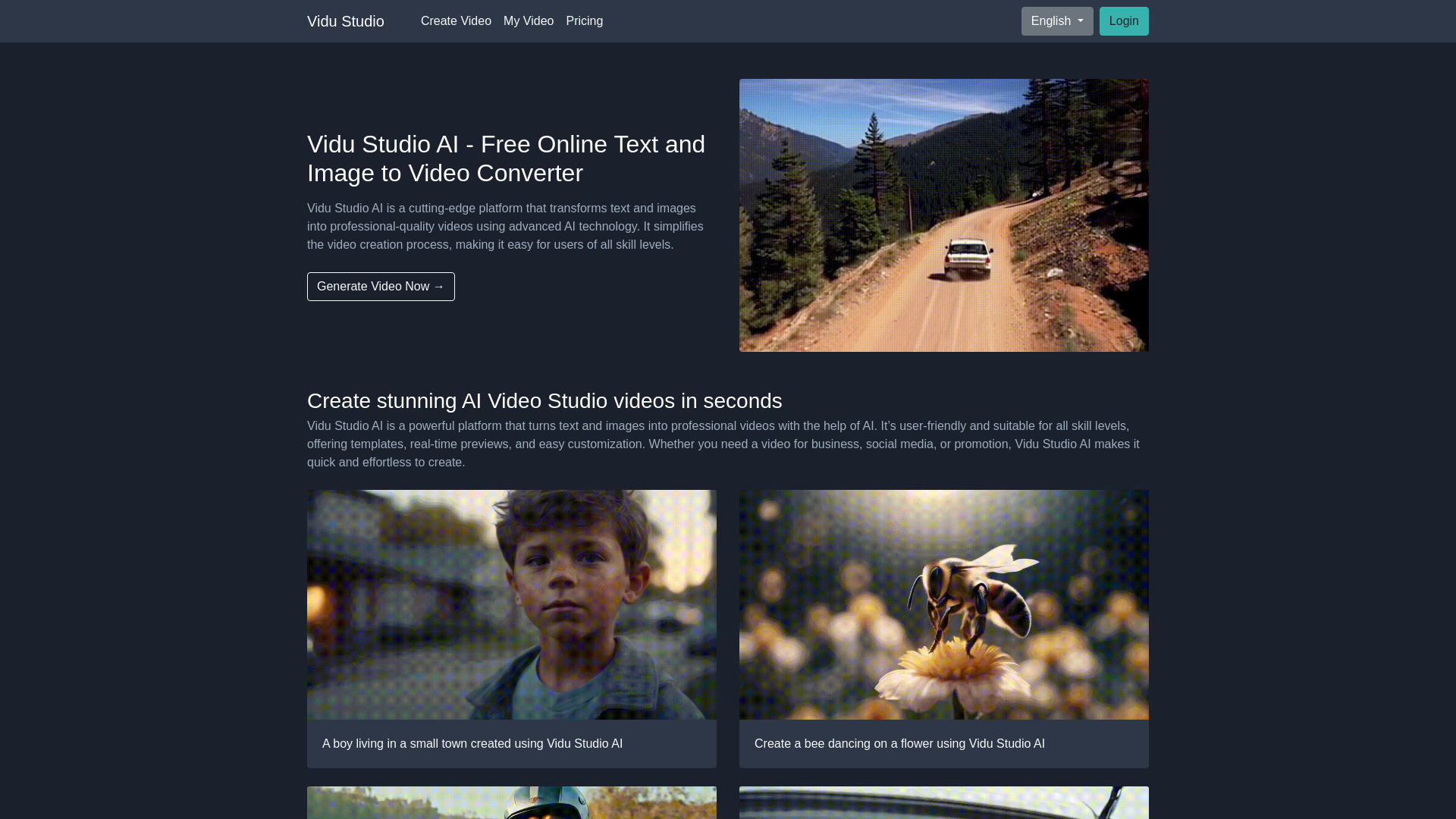 Vidu Studio AI网页截图,Vidu Studio AI网页快照