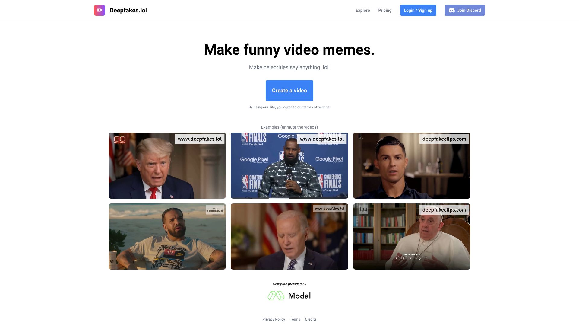 Deepfakes.lol网页截图,Deepfakes.lol网页快照