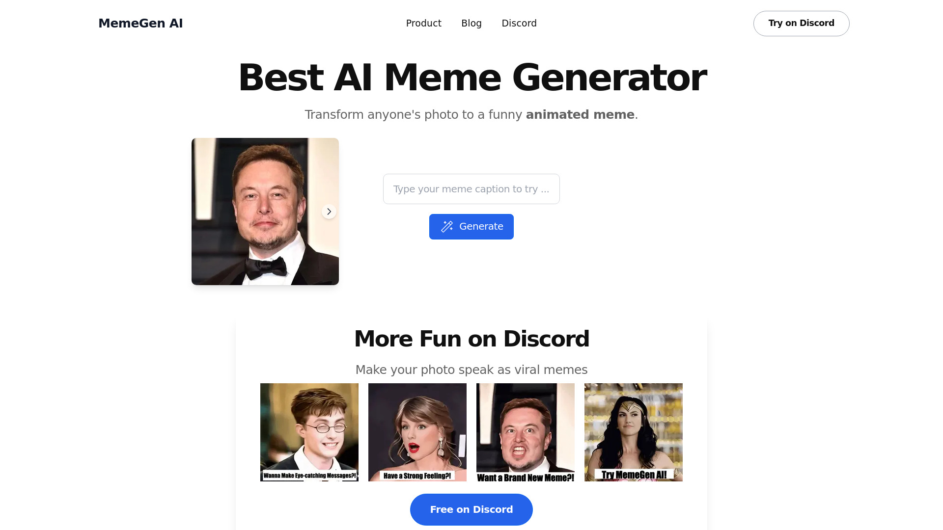 MemeGen AI网页截图,MemeGen AI网页快照
