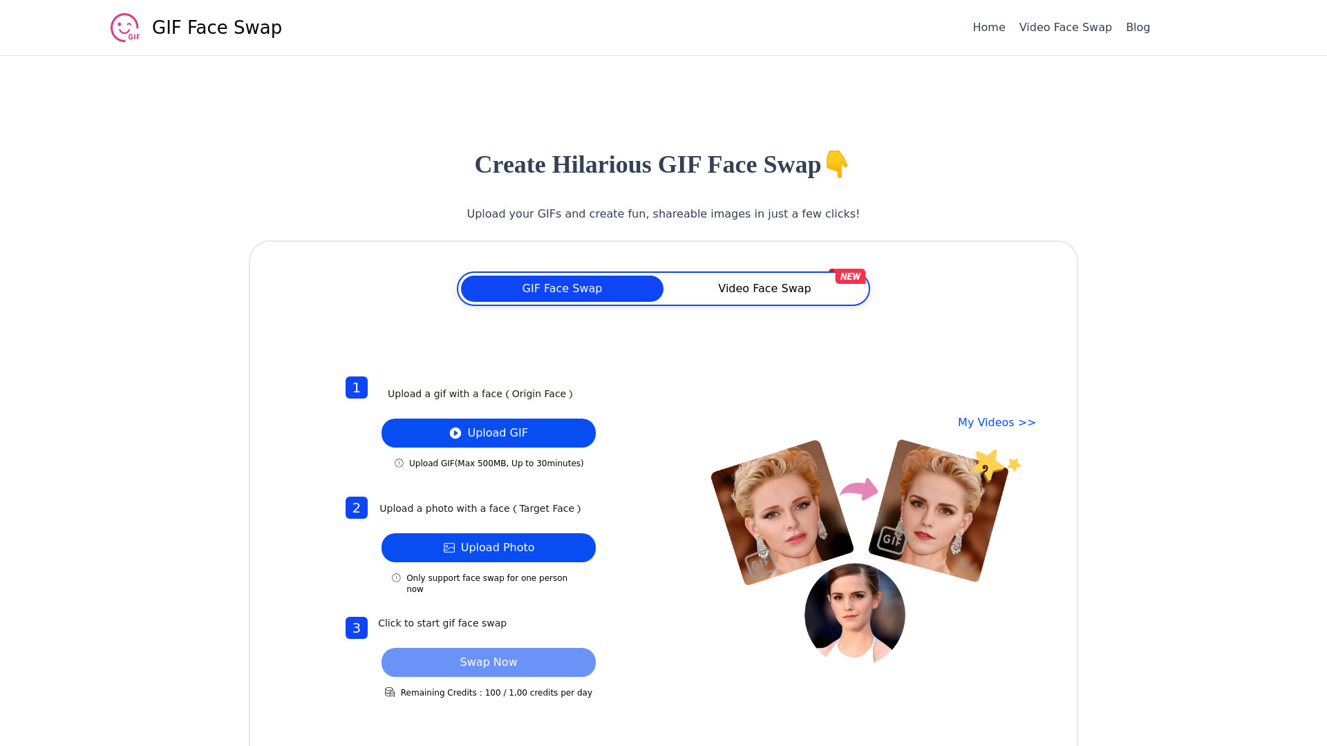 GIF Face Swap网页截图,GIF Face Swap网页快照