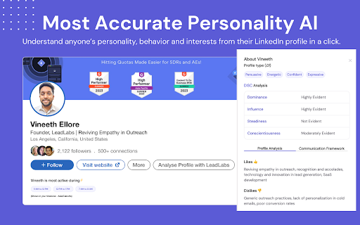 LeadLabs: Personality AI for Humanizing Outreach网页截图,LeadLabs: Personality AI for Humanizing Outreach网页快照