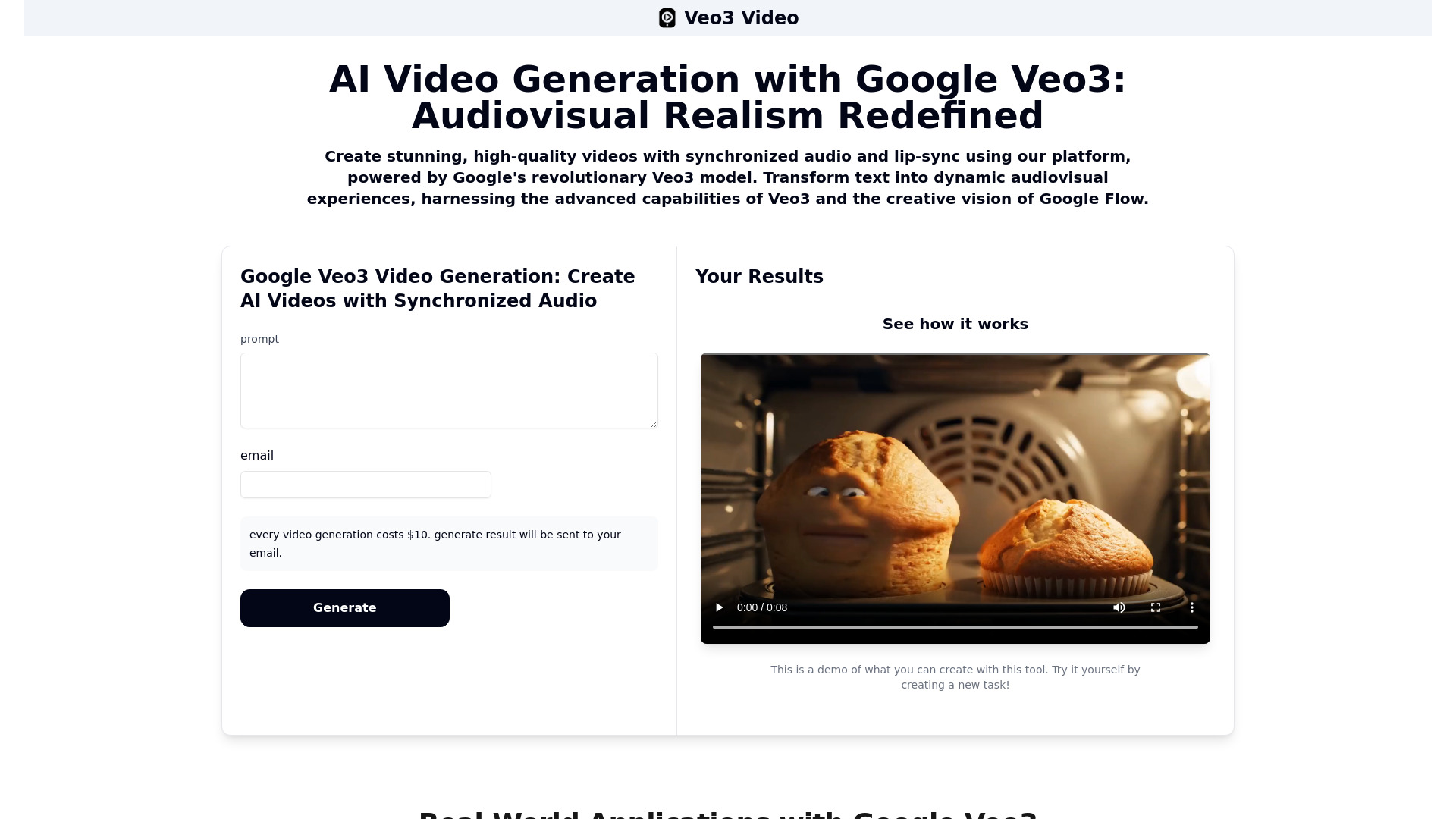 Veo3Video网页截图,Veo3Video网页快照