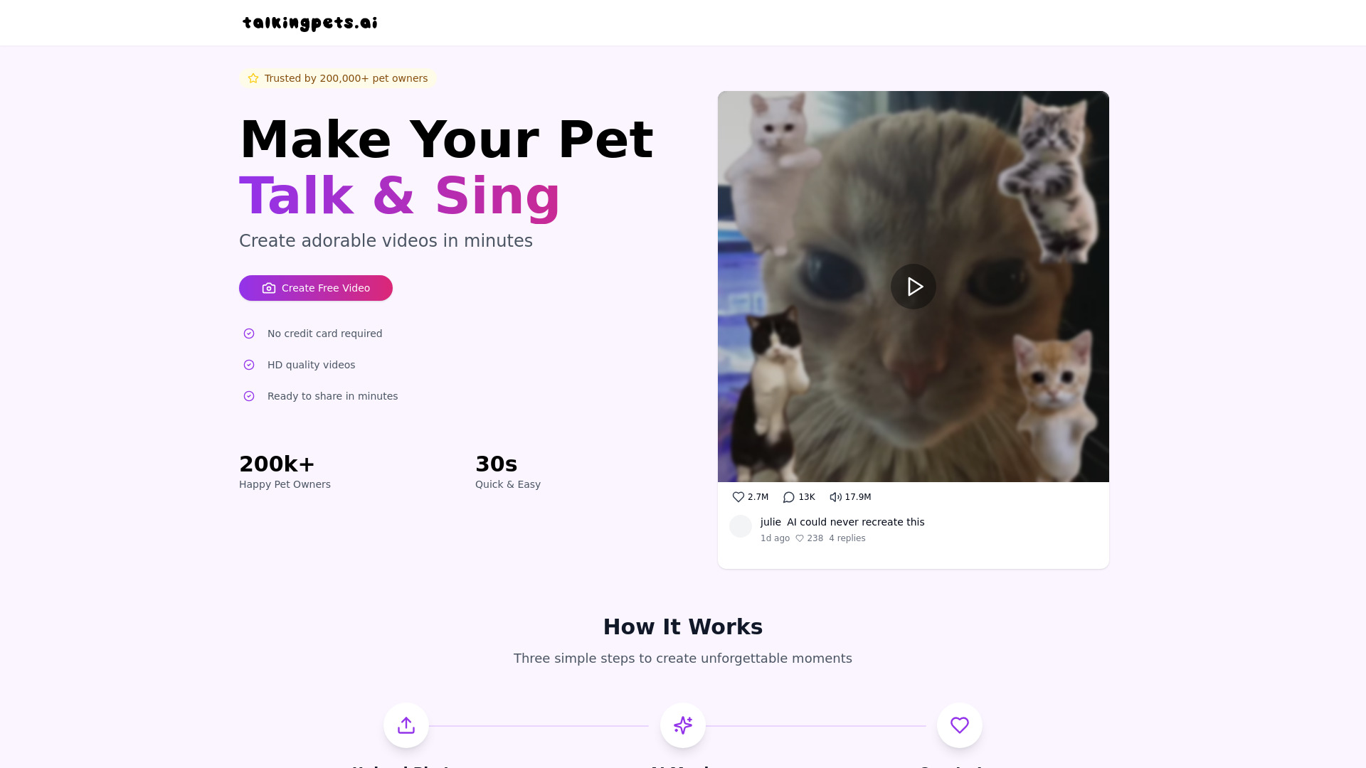 TalkingPets.ai网页截图,TalkingPets.ai网页快照