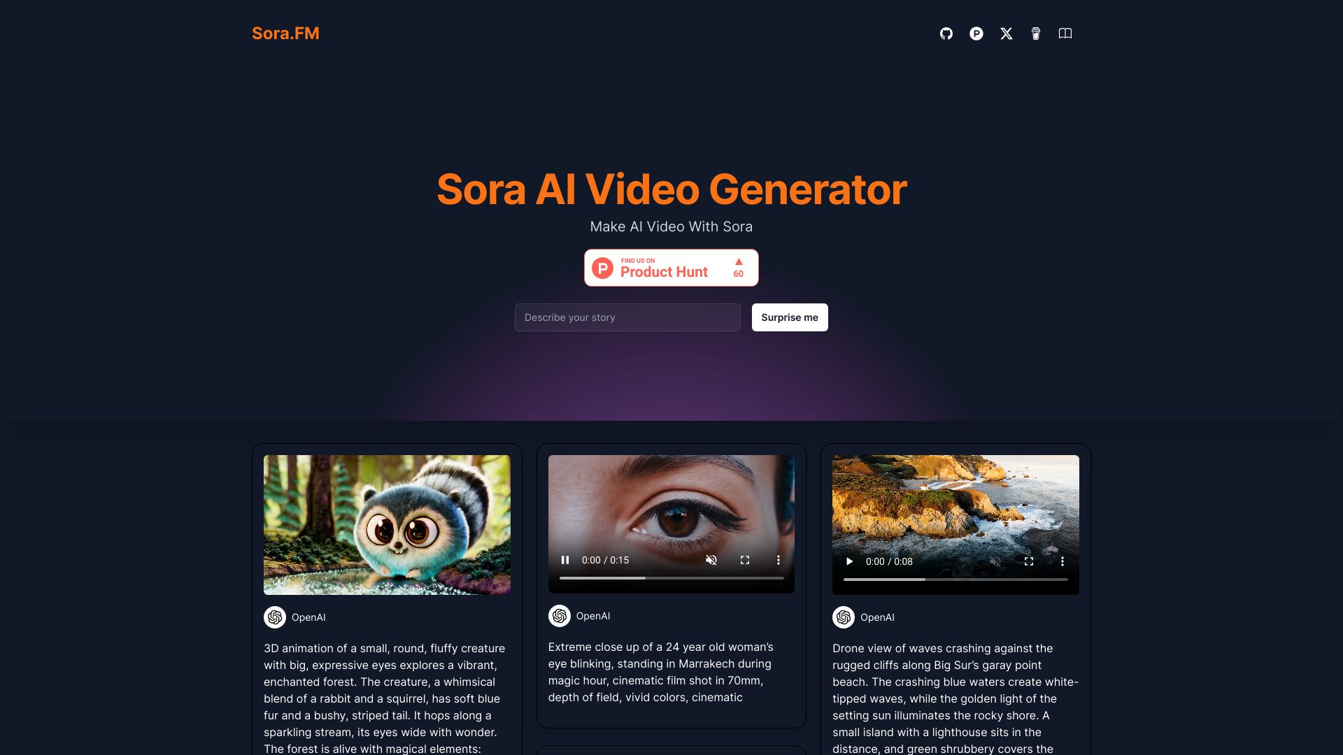 Sora FM网页截图,Sora FM网页快照