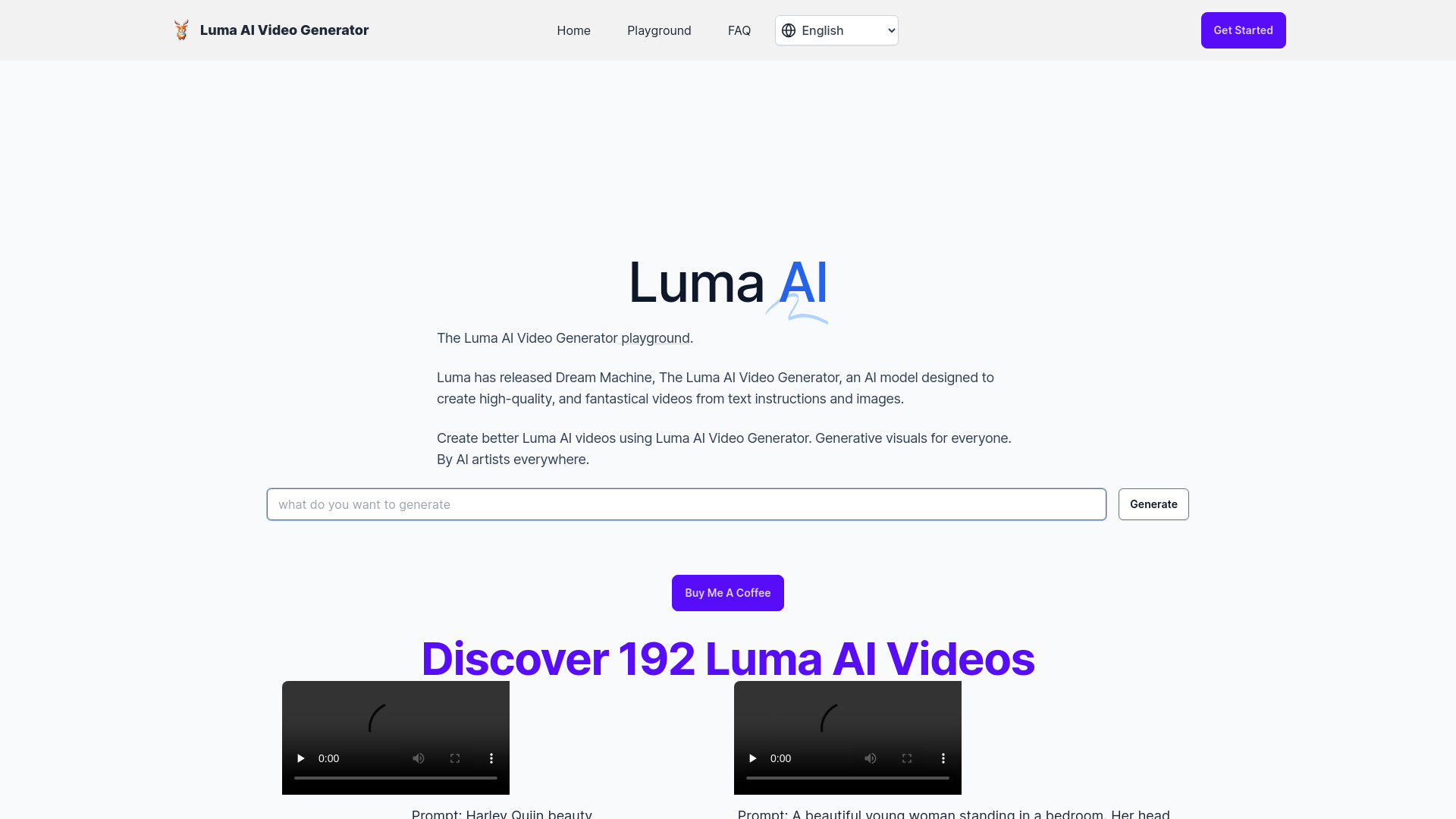 Free Luma AI Video Generator网页截图,Free Luma AI Video Generator网页快照