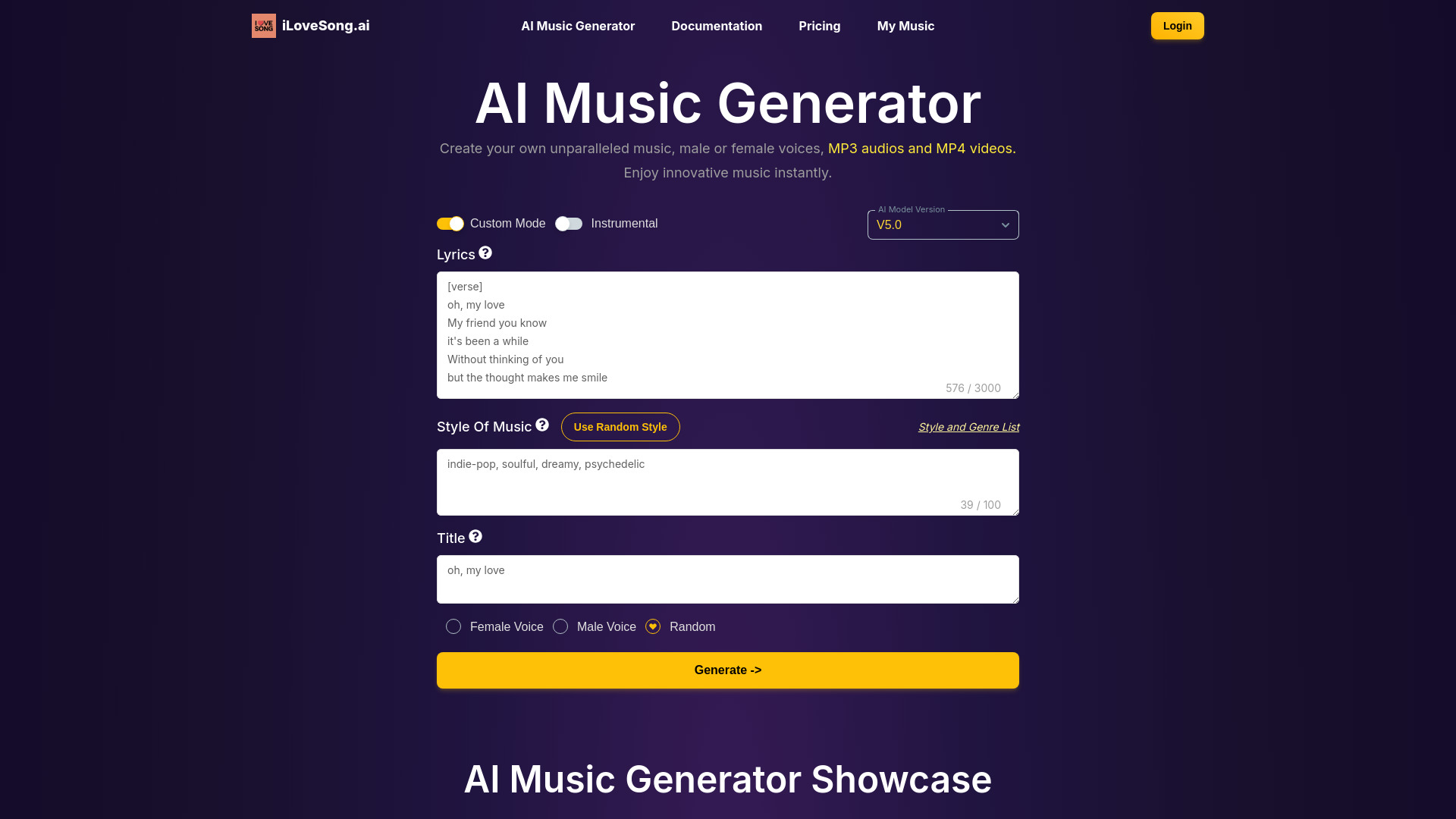 ilovesong.ai网页截图,ilovesong.ai网页快照