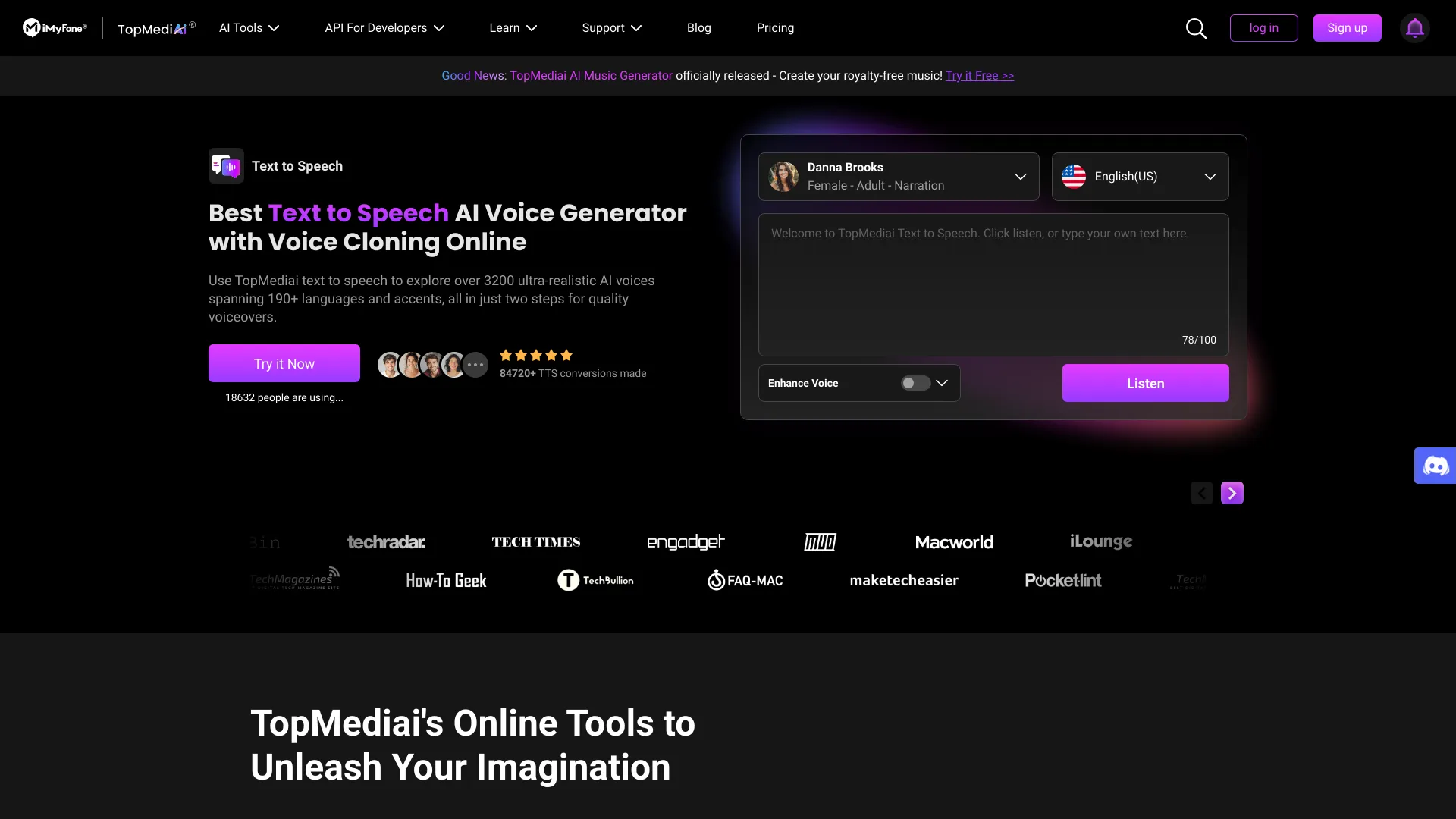 Topmediai网页截图,Topmediai网页快照