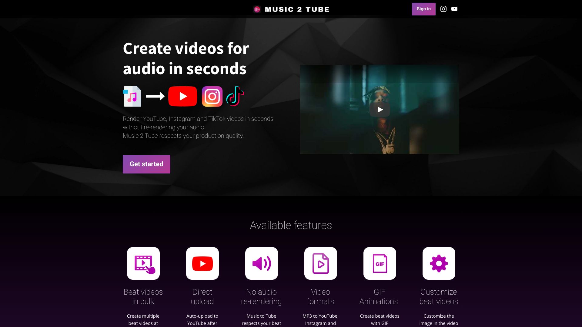 Music 2 Tube网页截图,Music 2 Tube网页快照