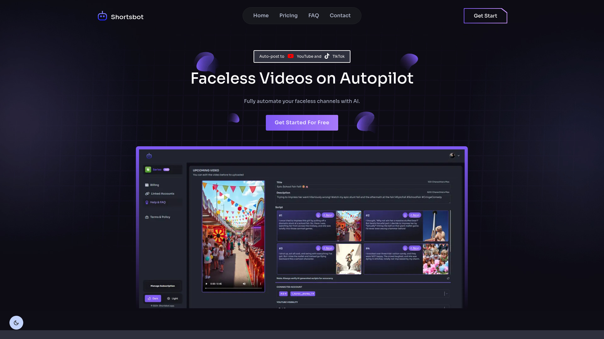 Shortsbot AI网页截图,Shortsbot AI网页快照