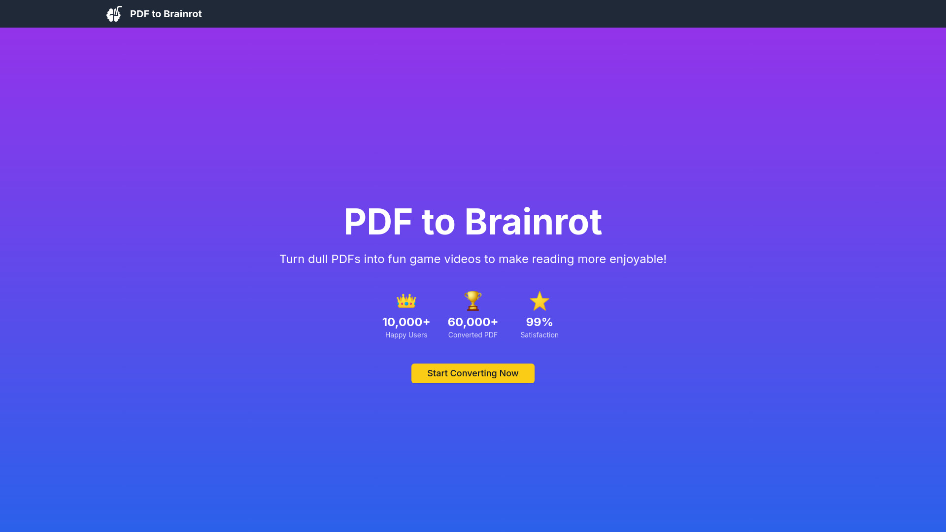 PDF to Brainrot网页截图,PDF to Brainrot网页快照