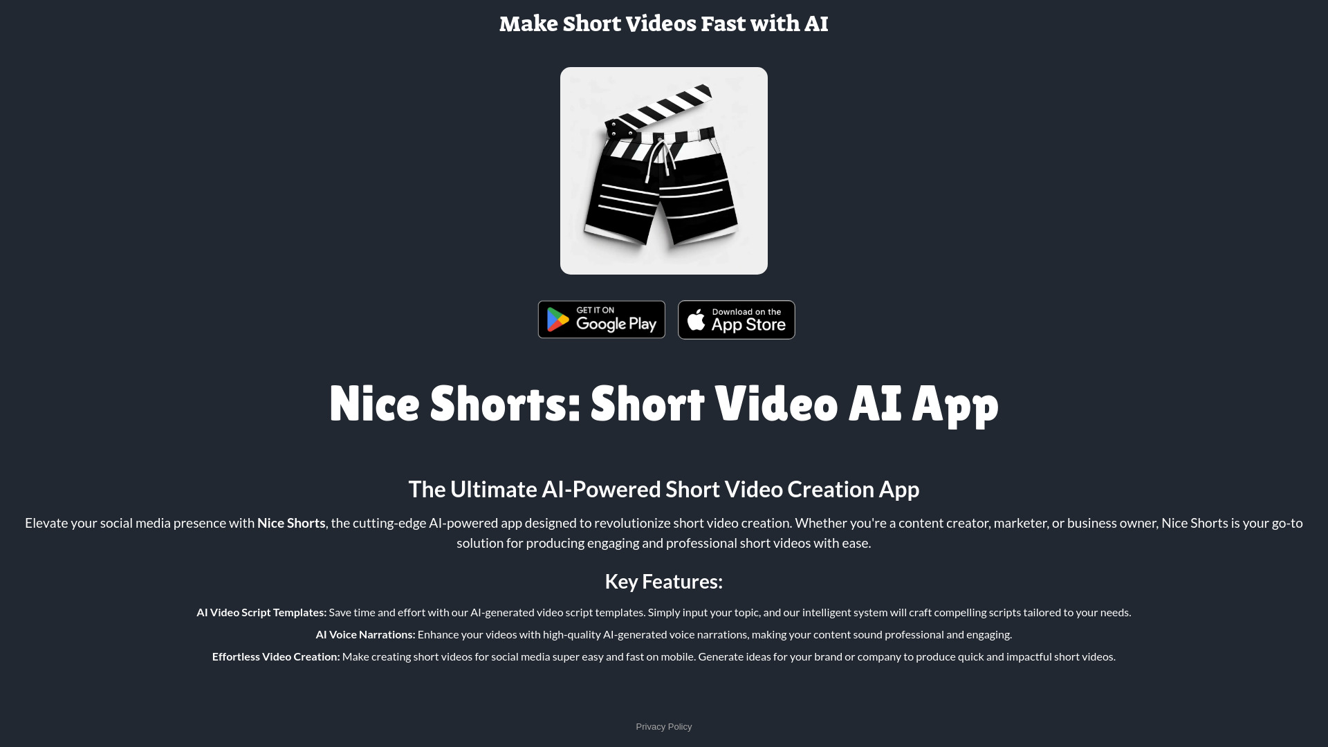Nice Shorts: Short Video Maker网页截图,Nice Shorts: Short Video Maker网页快照
