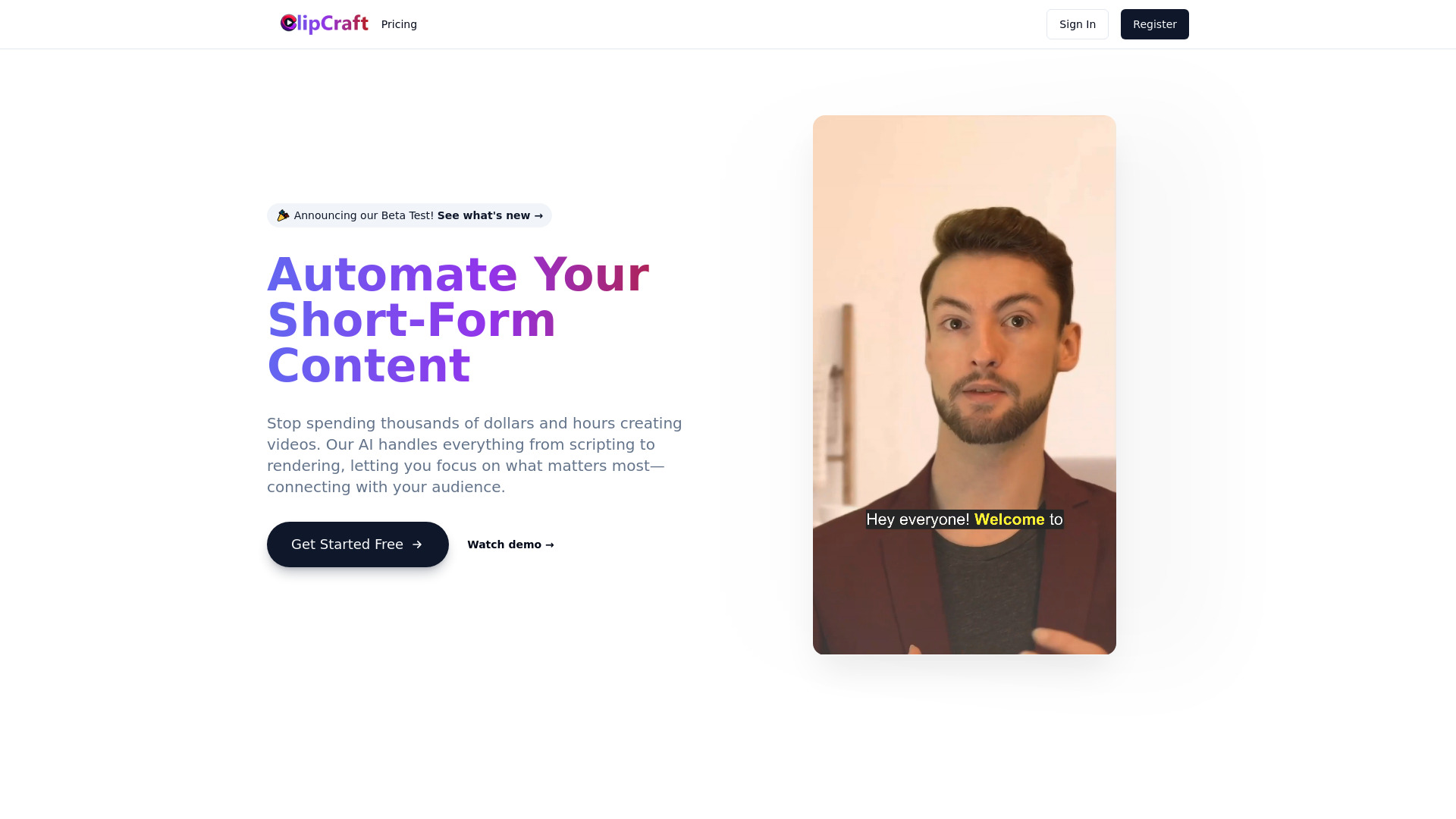 ClipCraft网页截图,ClipCraft网页快照