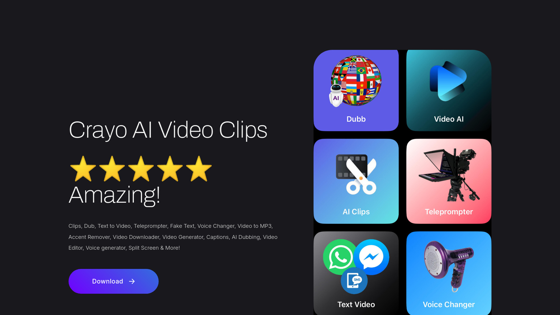 Create Viral Video clips with AI网页截图,Create Viral Video clips with AI网页快照