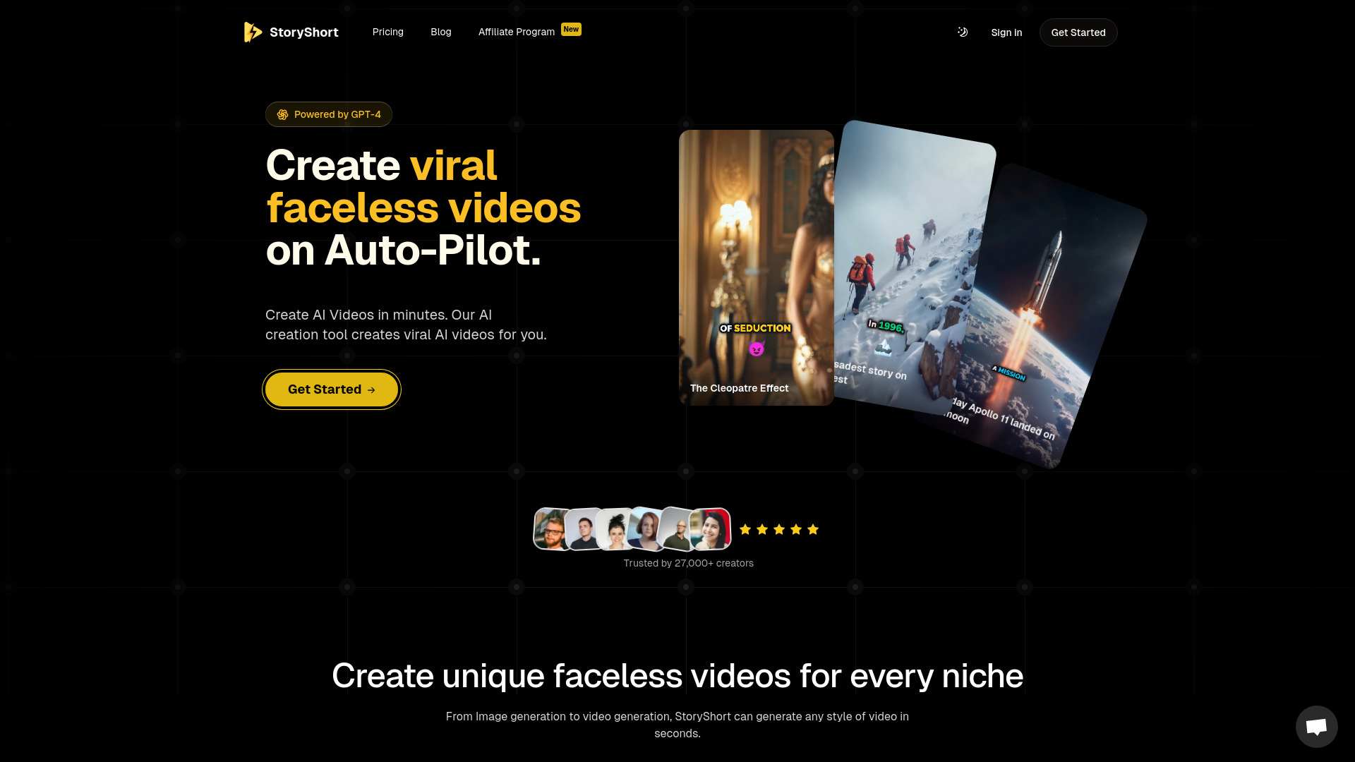 StoryShort AI网页截图,StoryShort AI网页快照