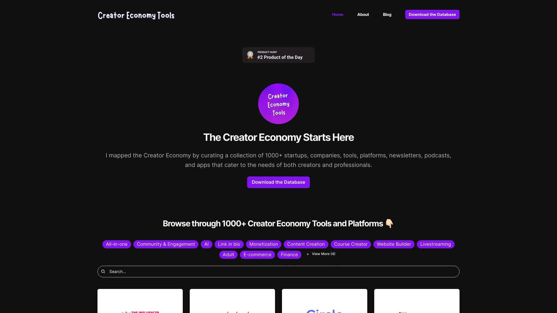 Creator Economy Tools网页截图,Creator Economy Tools网页快照
