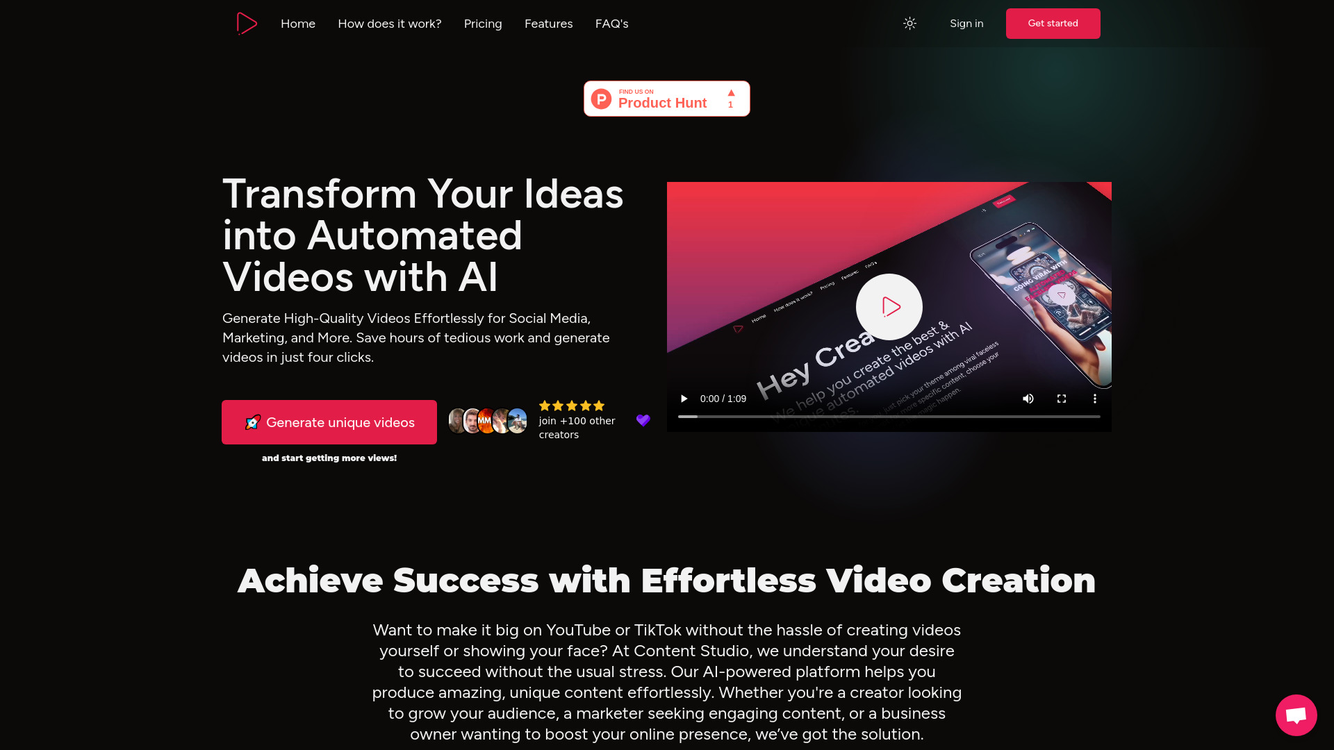 Content Studio AI网页截图,Content Studio AI网页快照