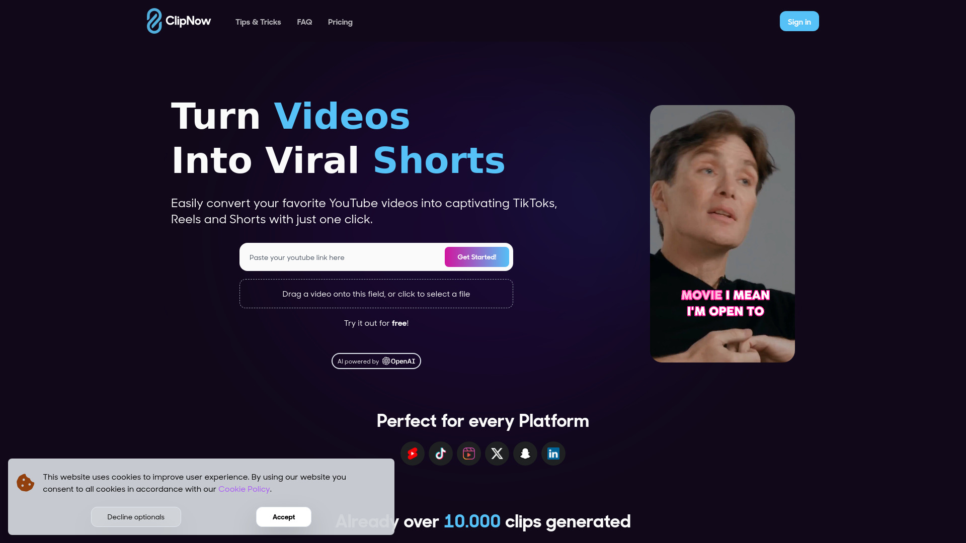 ClipNow.ai网页截图,ClipNow.ai网页快照