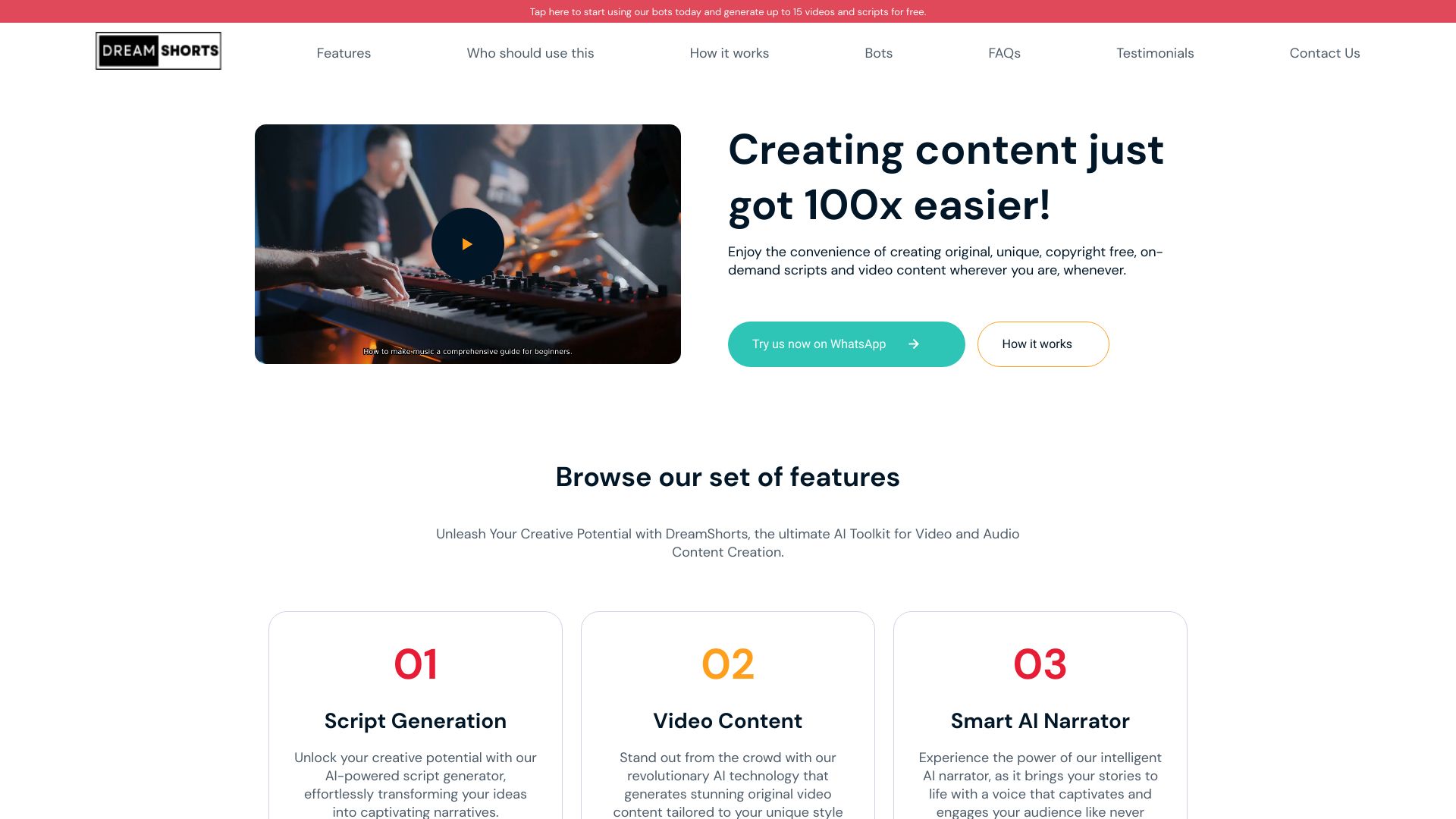 Dreamshorts网页截图,Dreamshorts网页快照