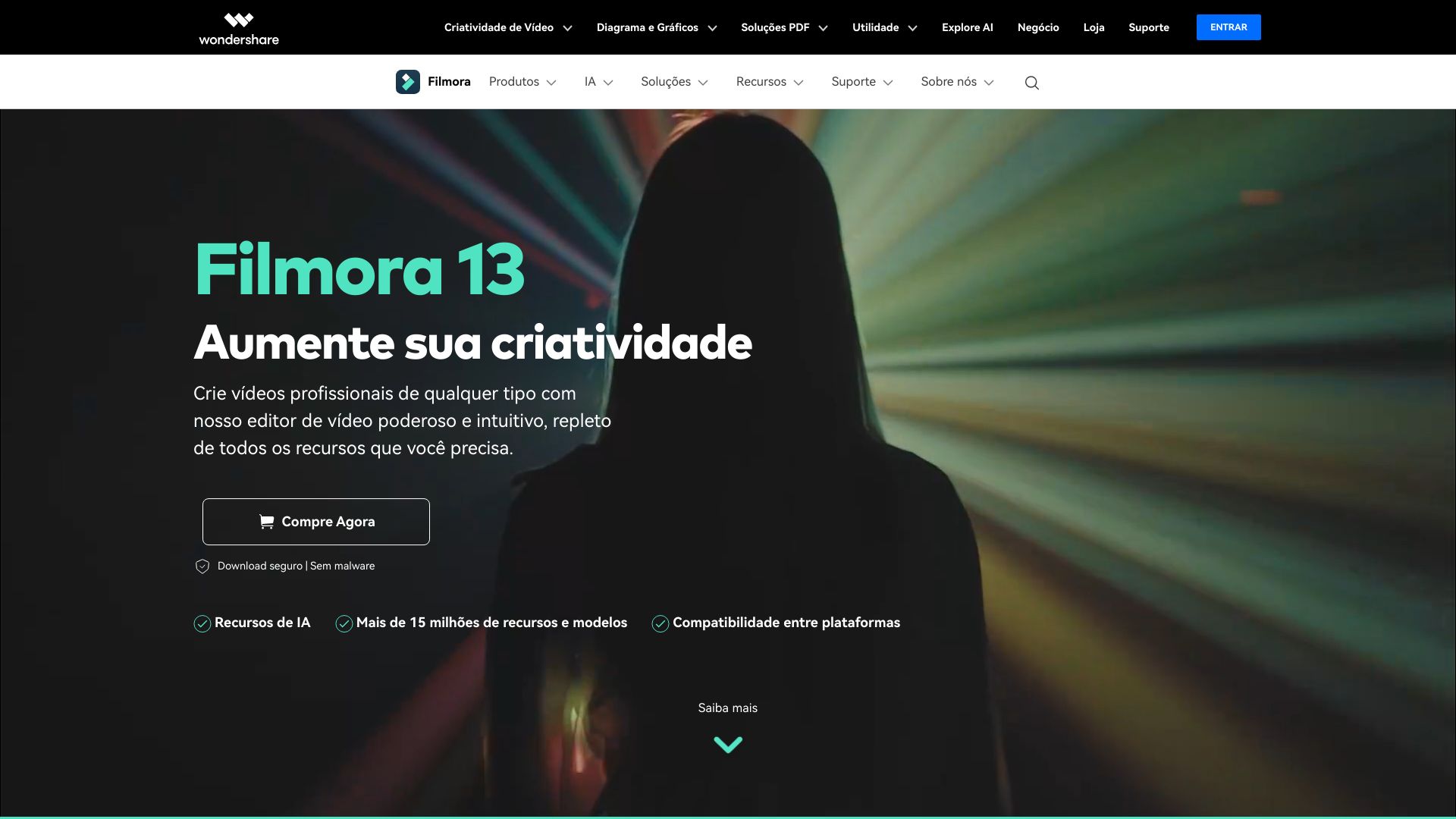 Wondershare Filmora BR网页截图,Wondershare Filmora BR网页快照