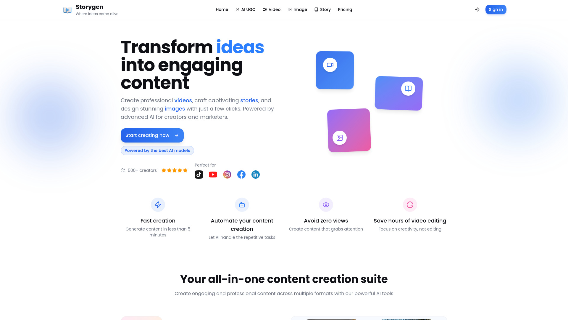 AI UGC Avatar网页截图,AI UGC Avatar网页快照